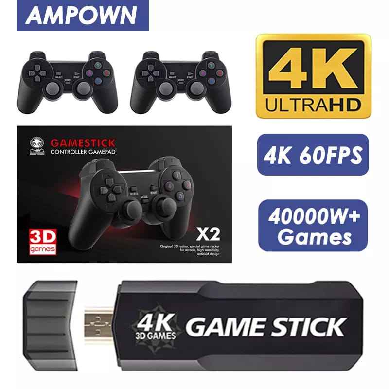 Máy Game Stick 4k Đỏ X2Pro Mới 64Gb, 35.000+ game psp, ps1, 3d,... máy chơi game cầm tay 4 nút giá rẻ