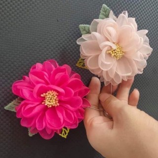 Cài áo hoa cúc vải voan size 8cm siêu xinh