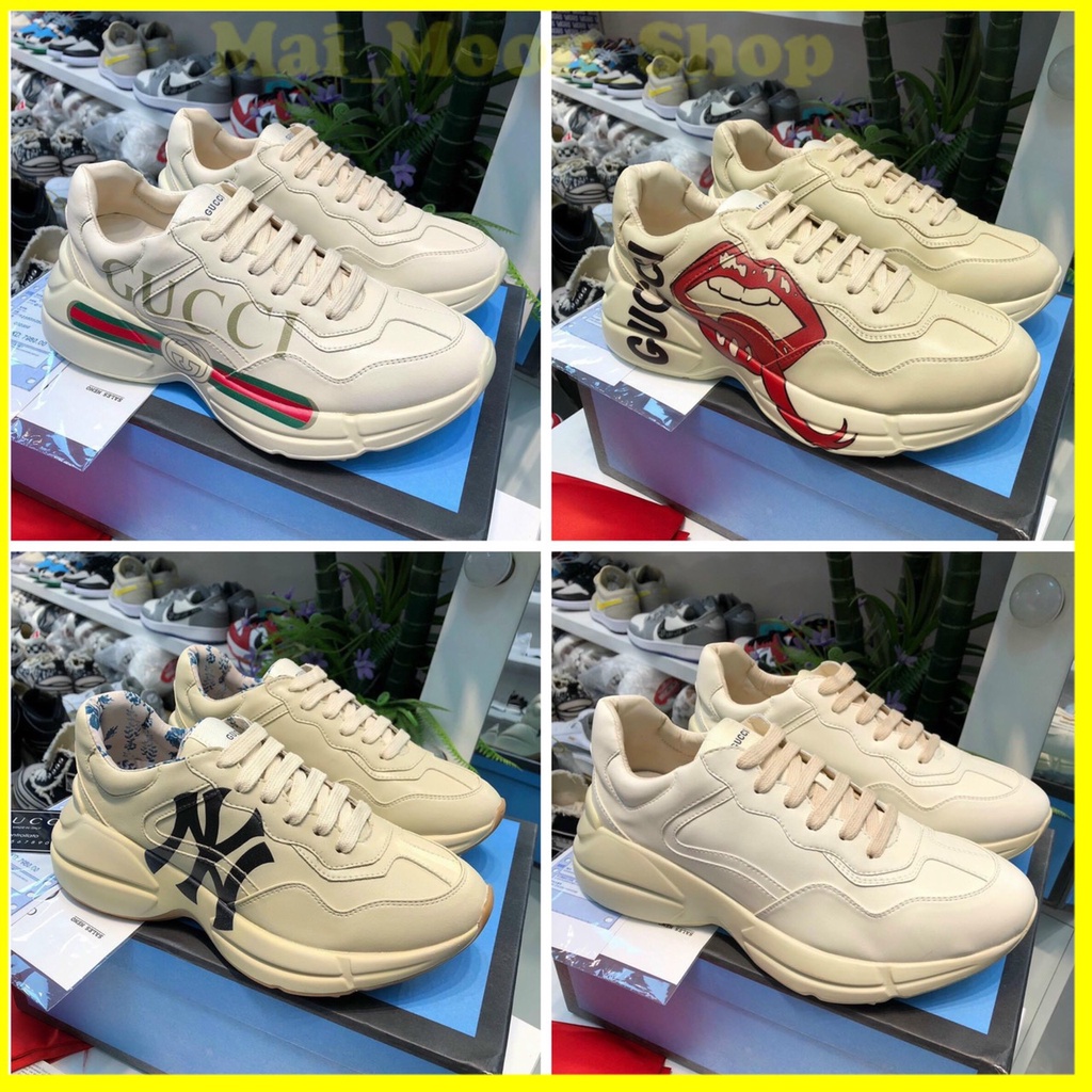 Giày _Gucci Rhyton Đế Cao 5Cm Bản Cao Cấp Đủ 4 Màu ,Giày _Gucci Tăng Chiều Cao Nam Nữ Ôm Form Tôn Dáng