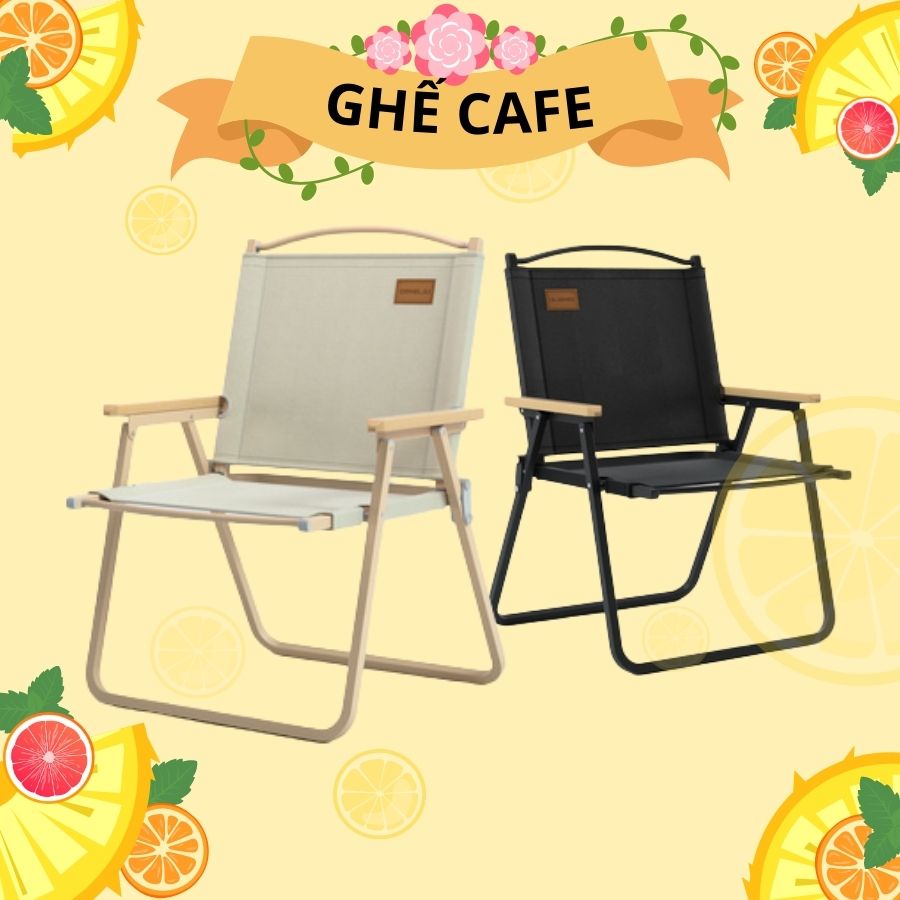 Ghế dù dã ngoại cafe gấp gọn, ghế xếp thư giãn chất liệu vải Oxford, chịu tải lên đến 150 kg
