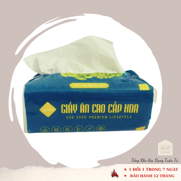 Thùng Giấy Ăn Cao Cấp HDA  - Khăn giấy ăn mềm mại siêu dai chất lượng cao , Bột gỗ nguyên chất