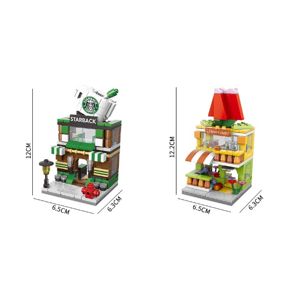 07047 Đồ Chơi Lắp Ghép Lego, Đồ Chơi Giáo Dục, Lego Xây Dựng Thành Phố, Mẫu Các Cửa Hàng, 160+ PCS, Hộp 26cm