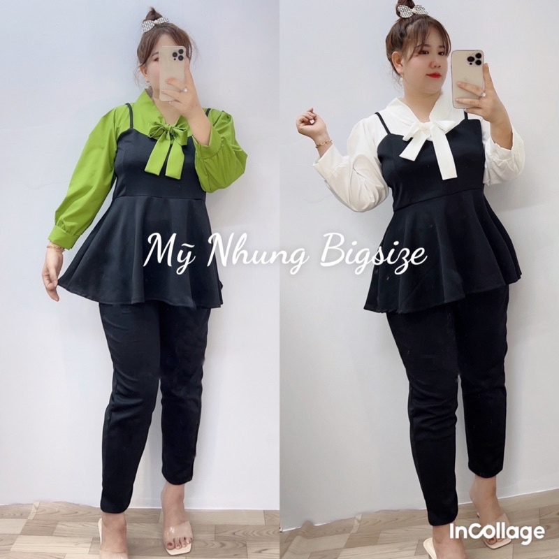 Sét Bộ quần 9 tất Bigsize 68kg đến 95kg(bộ tay dài cột nơ)
