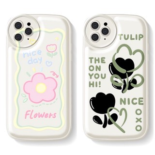 Ốp lưng điện thoại IPhone ITS.TUL mẫu Tulips xanh đen và Flower nice day