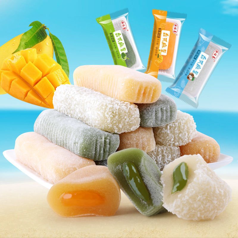 Combo 500g Bánh mochi dài / Mochi que kem vị Macha/ soài/ dừa món ăn vặt tốt cho sức khỏe