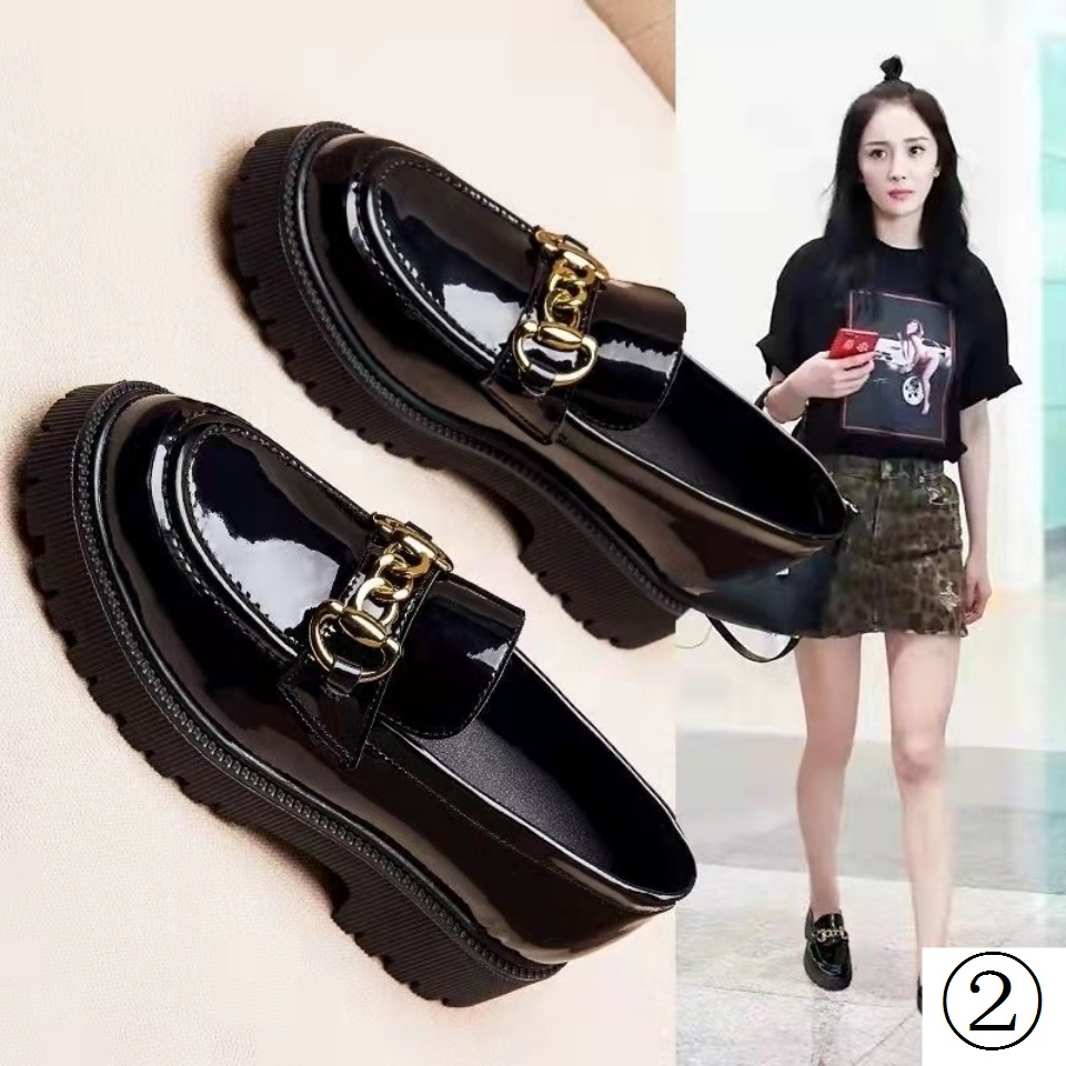Giày Lười Da Thật Đế Dày Phong Cách Anh Quốc Cổ Điển Thời Trang Xuân Thu 2022 Cho Nữ
