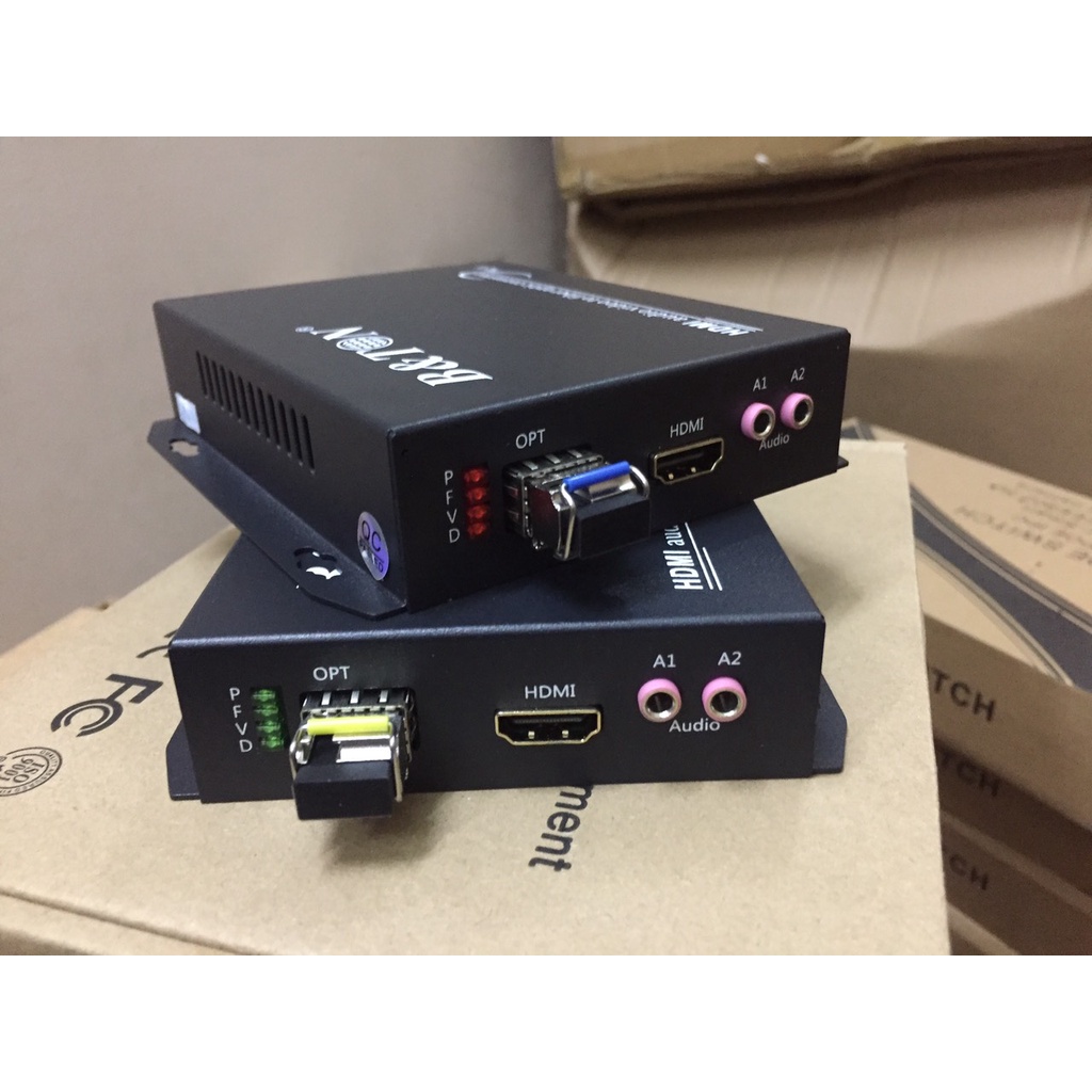 1 Bộ chuyển đổi HDMI sang quang 1080P, SFP LC, Compressed HDMI+USB Converters BT-HDMI-T/R, B&TON (gồm con thu & phát)