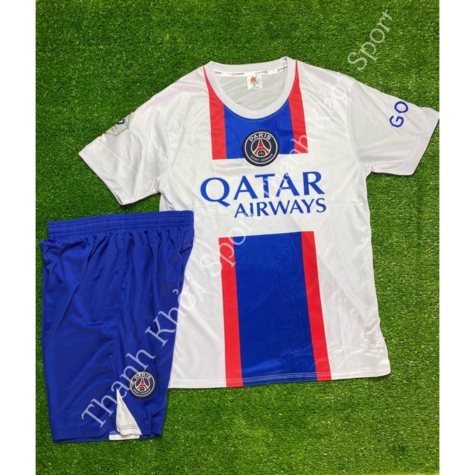 BỘ QUẦN ÁO BÓNG ĐÁ CLB PSG TRẮNG XANH SÂN KHÁCH THỨ 3