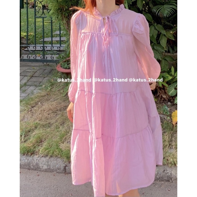 Váy/Đấm babydoll voan tơ 3 tầng dài tay ullzang