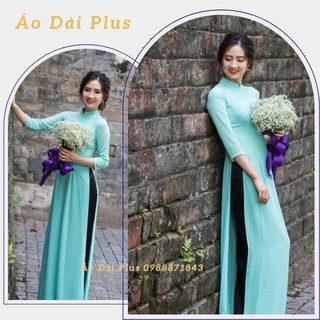Áo dài truyền thống - áo dài trơn chất liệu chiffon màu xanh ngọc adv12