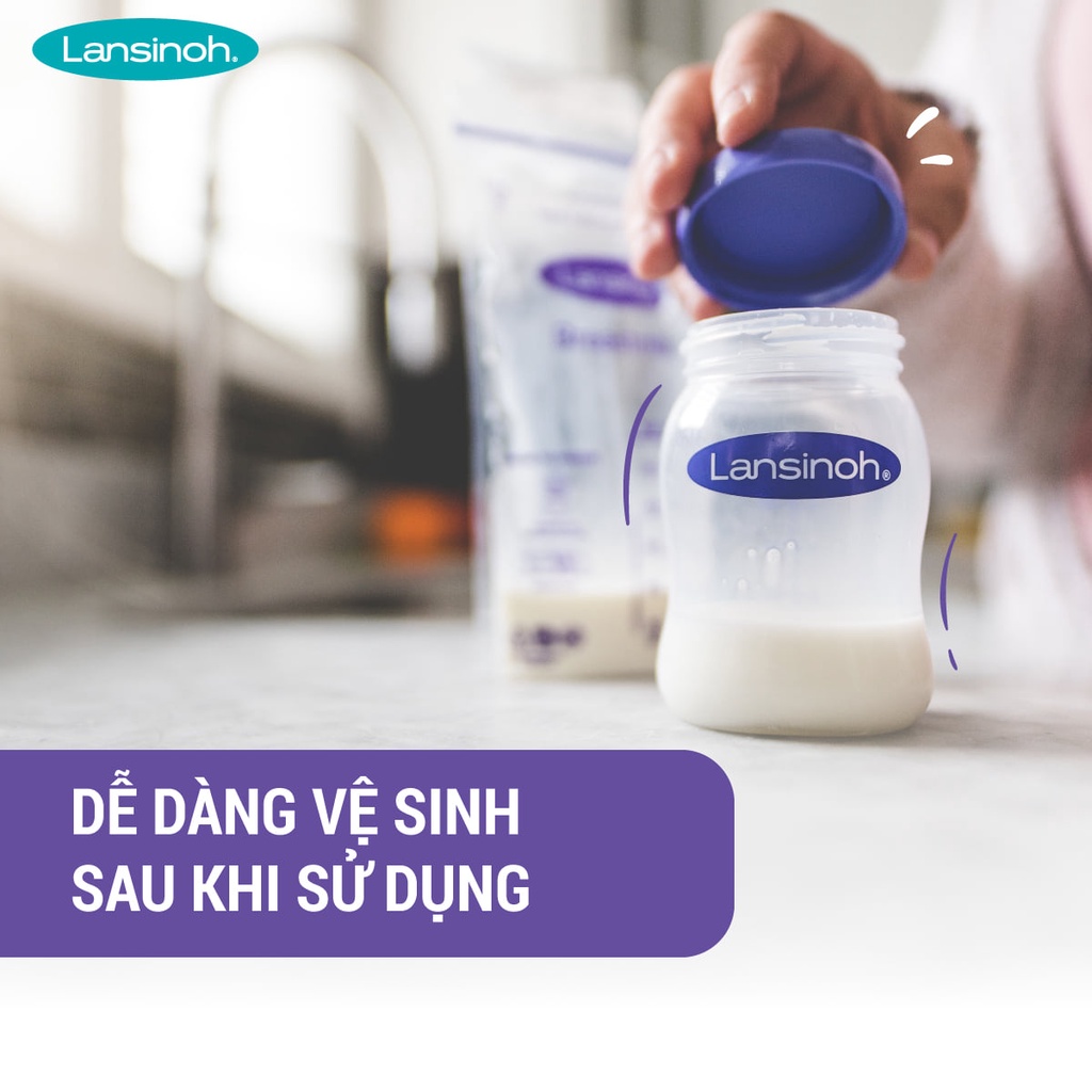 Combo Bình Sữa Cổ Rộng Lansinoh 240ml + Núm Ty Lansinoh Size F