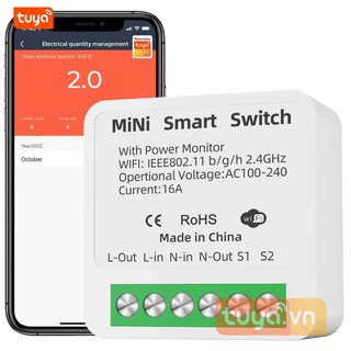 Module wifi công suất lớn 16a đo công suất tiêu thụ điện tuya smt-1chv2