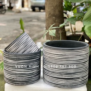 Chậu trụ wax sơn sọc - d25*h20