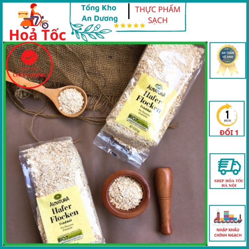 Yến Mạch Giảm Cân Cán Dẹt & Cán Vỡ Hafer Flocken 500gr, 5 Phút Ăn Liền