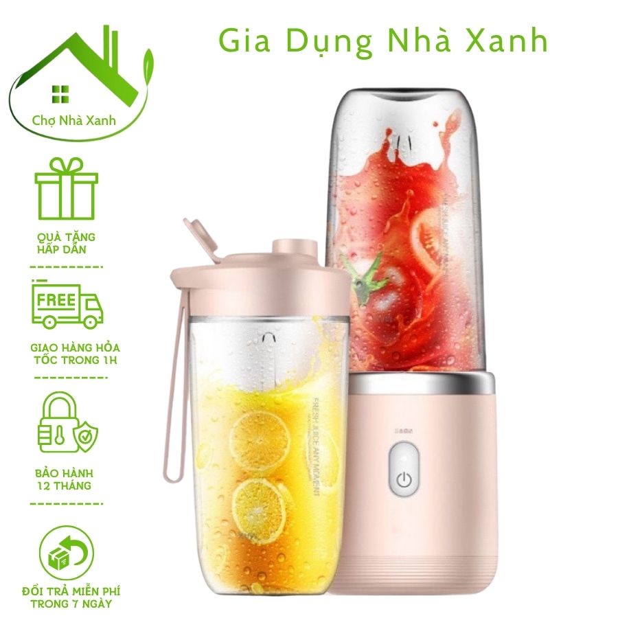 Máy Xay Sinh Tố Cầm Tay Mini, Máy Xay Nhỏ Gọn Tiện Lợi Công Suất Lớn Say Đá, Say Hoa Quả, Sạc Pin Tiện Lợi
