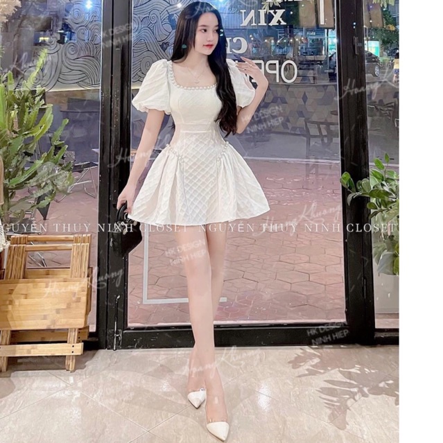 Váy Đầm dự tiệc thiết kế đính ngọc dáng ngắn chất xốp sang trọng (Kèm ảnh thật)
