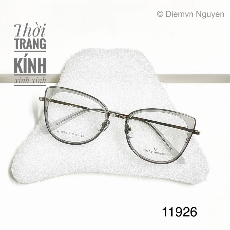 GỌNG KÍNH CẬN MẮT MÈO 11926_DÁNG MẮT MÈO VUÔNG TO CHO NỮ KHUNG KIM LOẠI MẢNH CỨNG CÁP