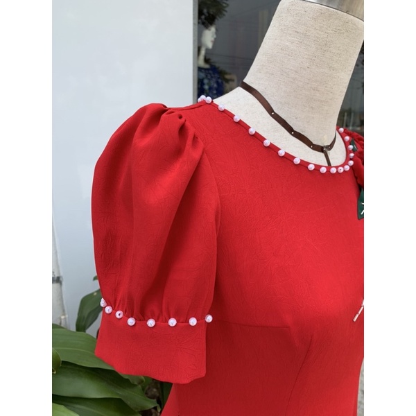 ⚡ Áo dài đính ngọc phối hoa hồng thời trang thiết kế