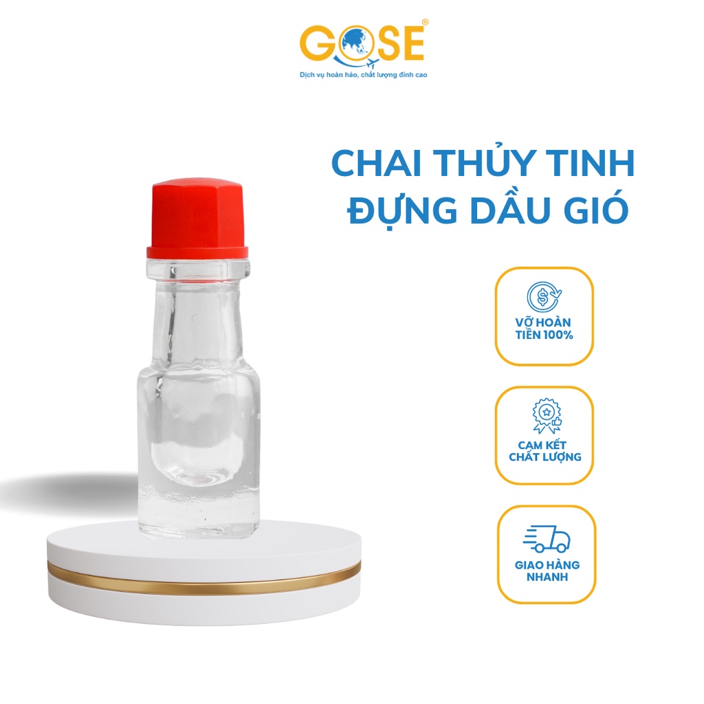 Vỏ chai thủy tinh đựng dầu gió thái lan GOSE 3ml 7ml 24ml lo chiet dung dịch nhiều size