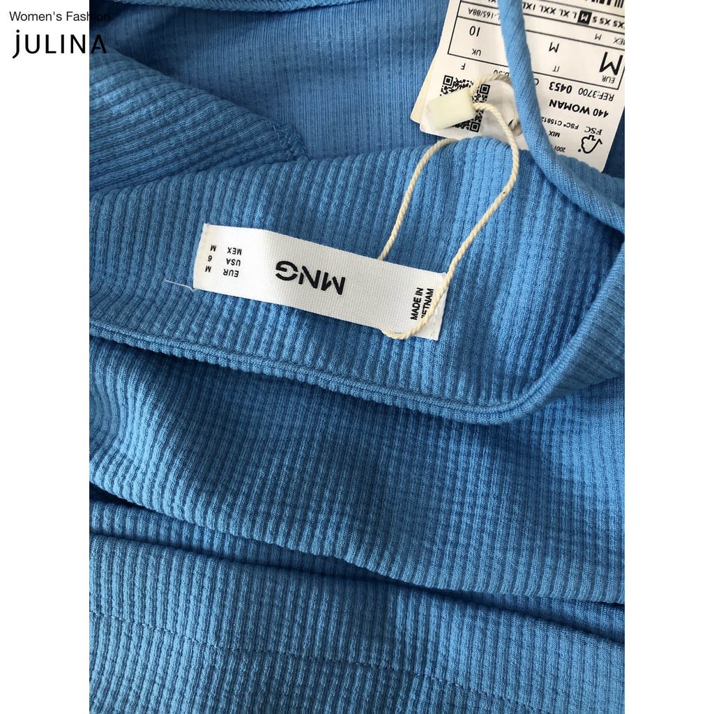 Đầm body hai dây ngắn hở lưng xanh dương MNG jf783