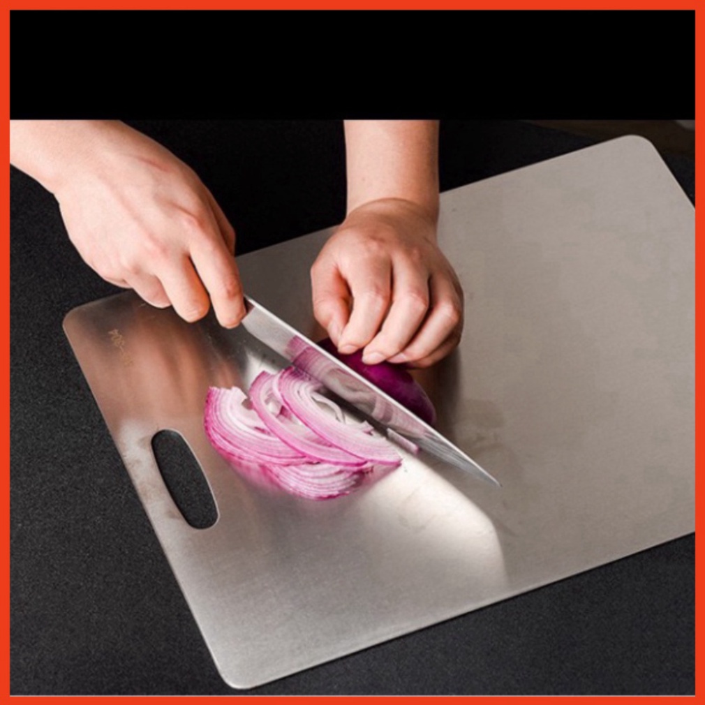 Thớt INOX 304 sát khuẩn cao cấp - Thớt Cường Lực, vệ sinh và lau chùi Dễ Dàng, Rã Đông Nhanh, Không Xước Dăm, Không Hot