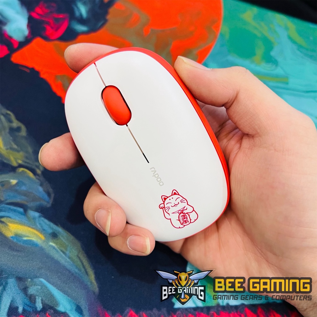 Chuột không dây Rapoo M650 Lucky Cat - Phiên bản đặc biệt tết 2023 (Bluetooth / Wireless 2.4Ghz / Silent click)