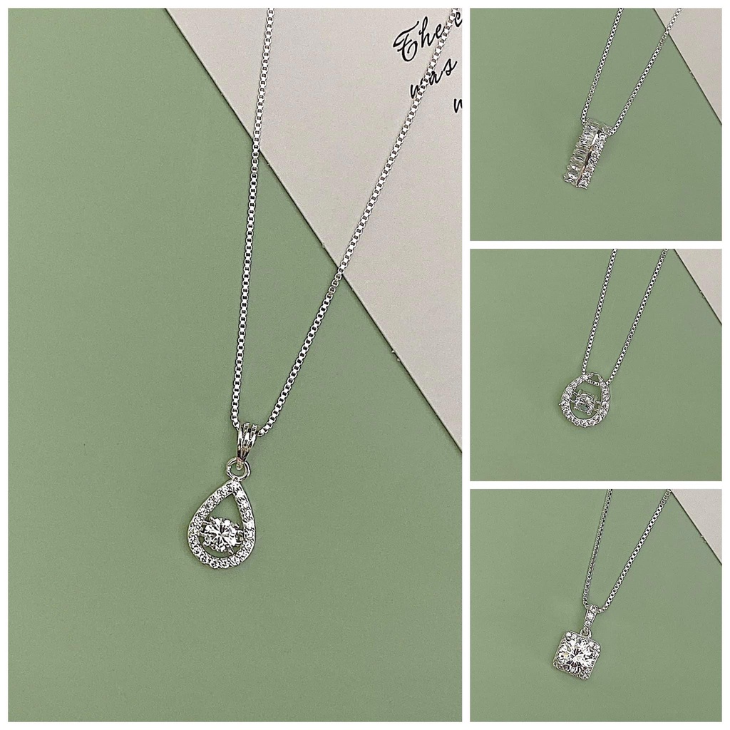Dây chuyền bạc HAS đính đá Cz 45cm