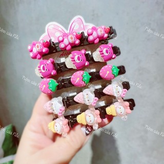 SET 2 KẸP TÓC MÁI GẤU DÂU LOTSO HELLO KITTY