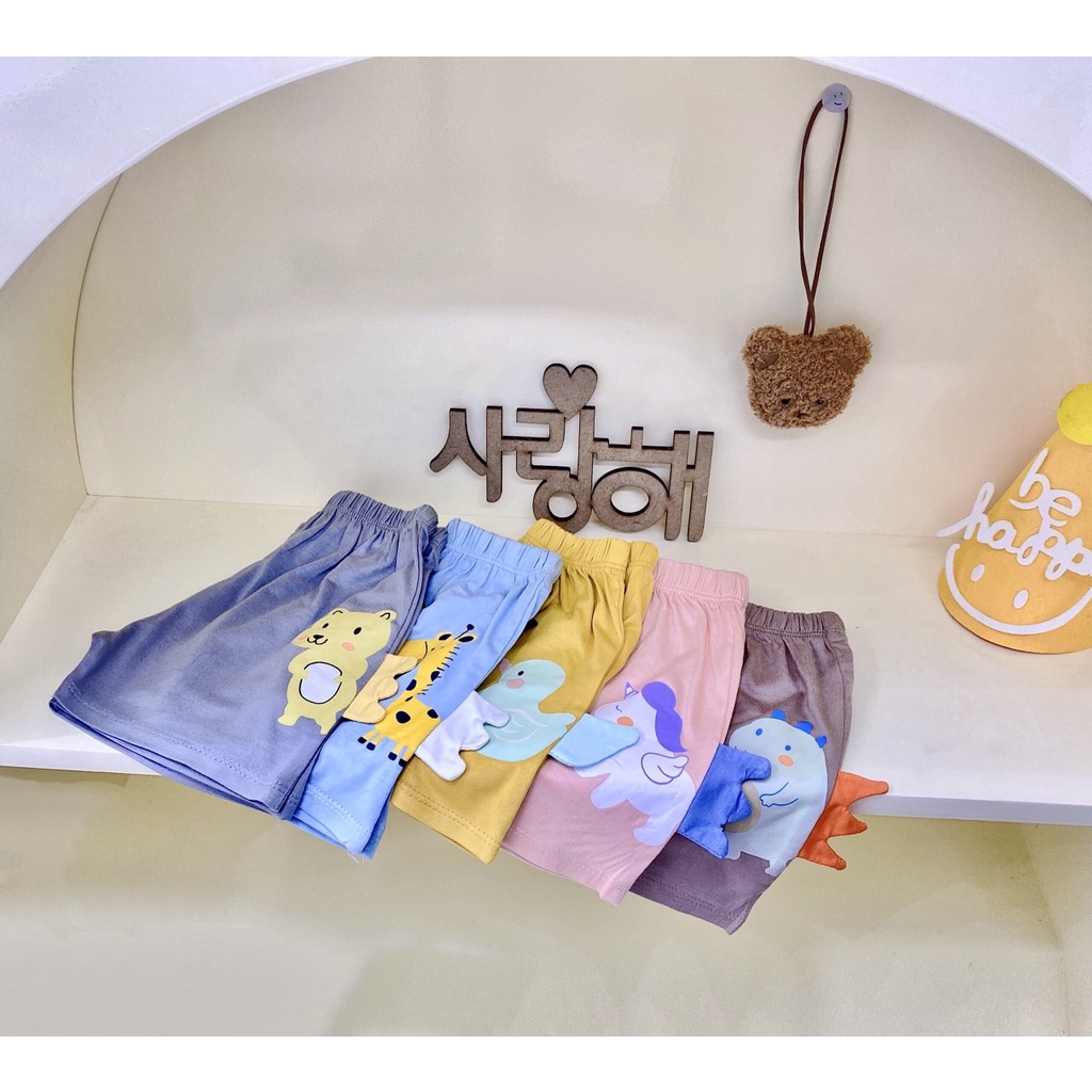 Quần Cộc Hè Bé Trai, Bé Gái RIMINO, Vải Thun Lạnh Mịn, Mát Họa Tiết Dễ Thương Size 6kg-16kg