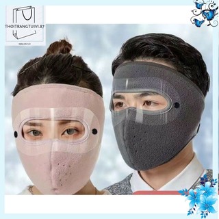 Khẩu trang Ninja - Khẩu trang ninja bịt kín mặt lót nỉ siêu ấm 2in1