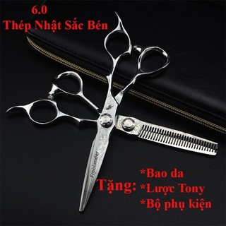 BỘ KÉO CẮT TÓC FREELANDER 6INCH NHẬT BẢN CHẤT LIỆU THÉP NHẬT CAO CẤP CHỐNG GỈ FR09