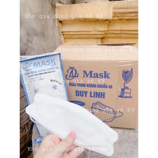 💯Thùng 20 Gói | 200 Chiếc Khẩu Trang Kháng Khuẩn DUY LINH 4D MASK Chuẩn Hàn Quốc
