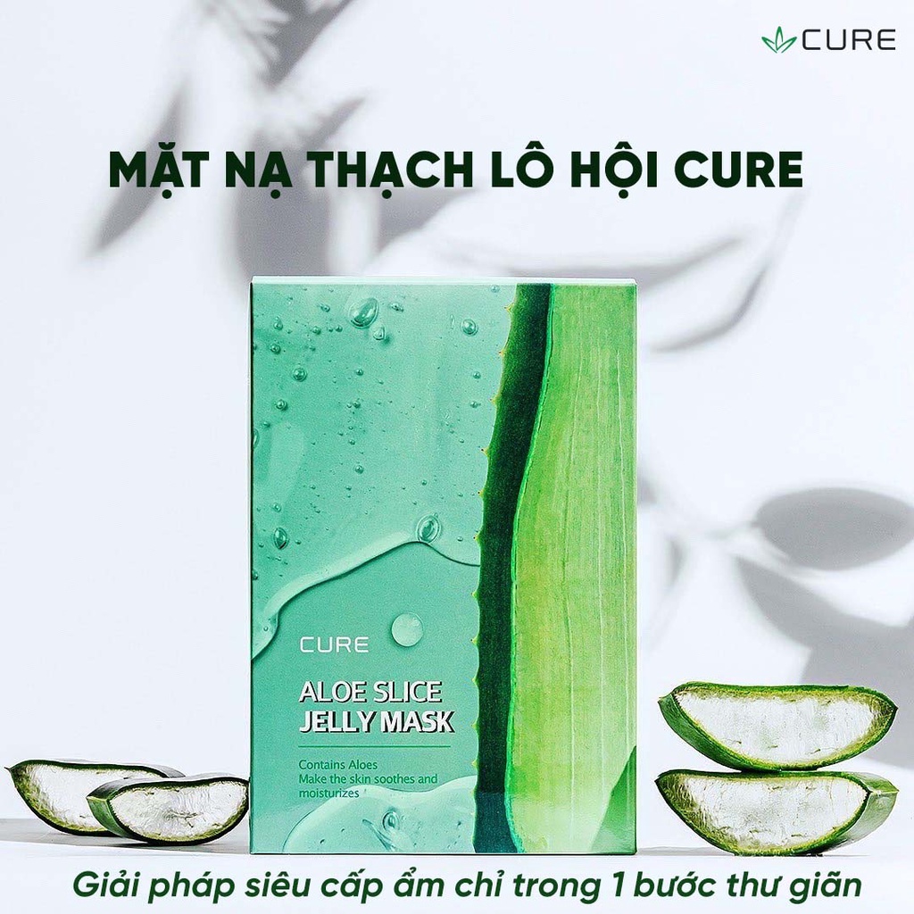 Mặt Nạ Thạch Lô Hội CURE Aloe Slice Jelly Mask Hộp 10 miếng