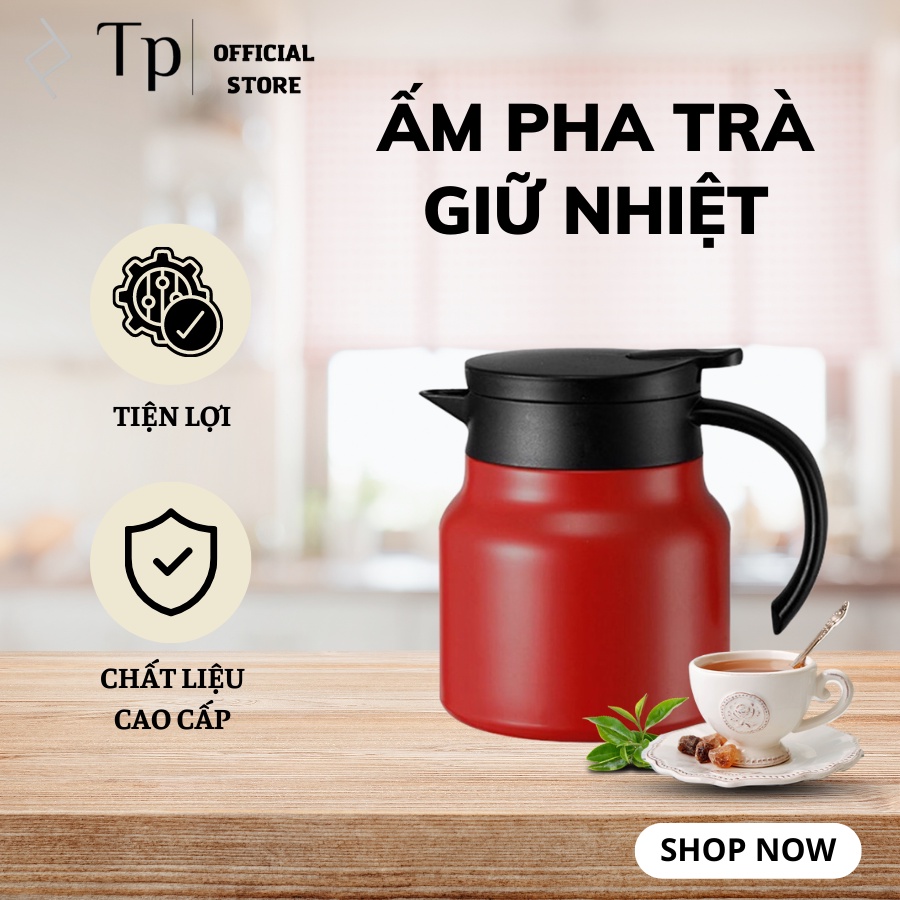 Ấm pha trà giữ nhiệt inox 316 dung tích 1 lít hàng cao cấp - Ca nước giữ nhiệt đựng nước nóng