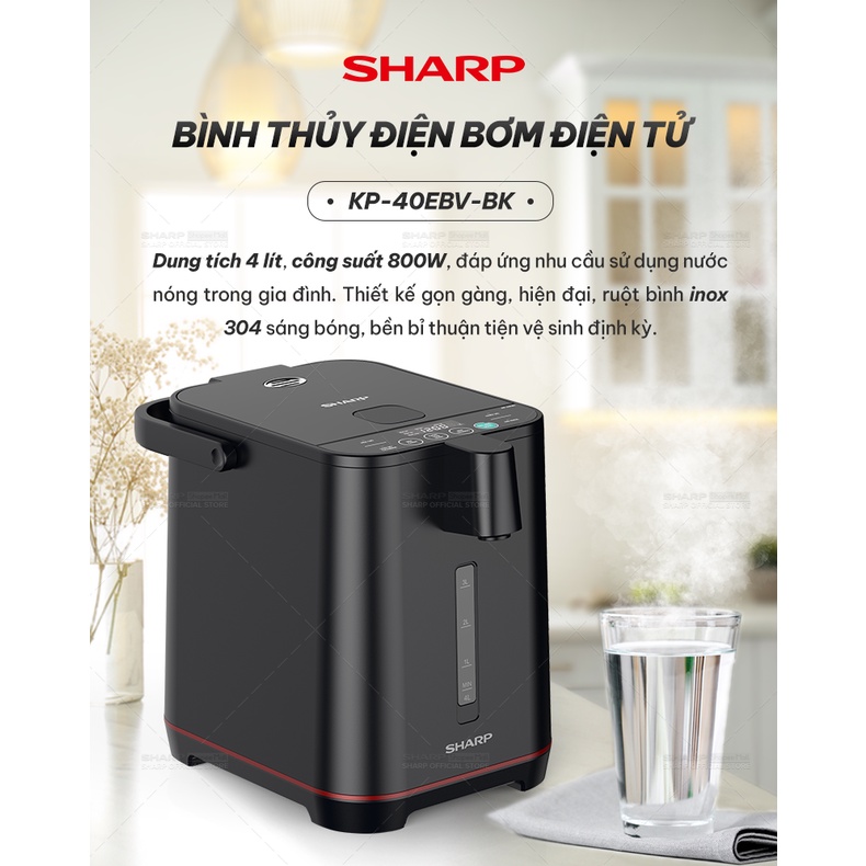 Bình Thủy Điện Sharp KP-40EBV-BK/WH Dung Tích 4L