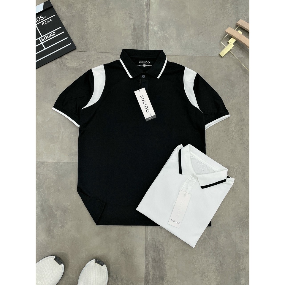 Áo Polo Nam phối sọc vải cá sấu Cotton cao cấp sang trọng lịch lãm chuẩn form