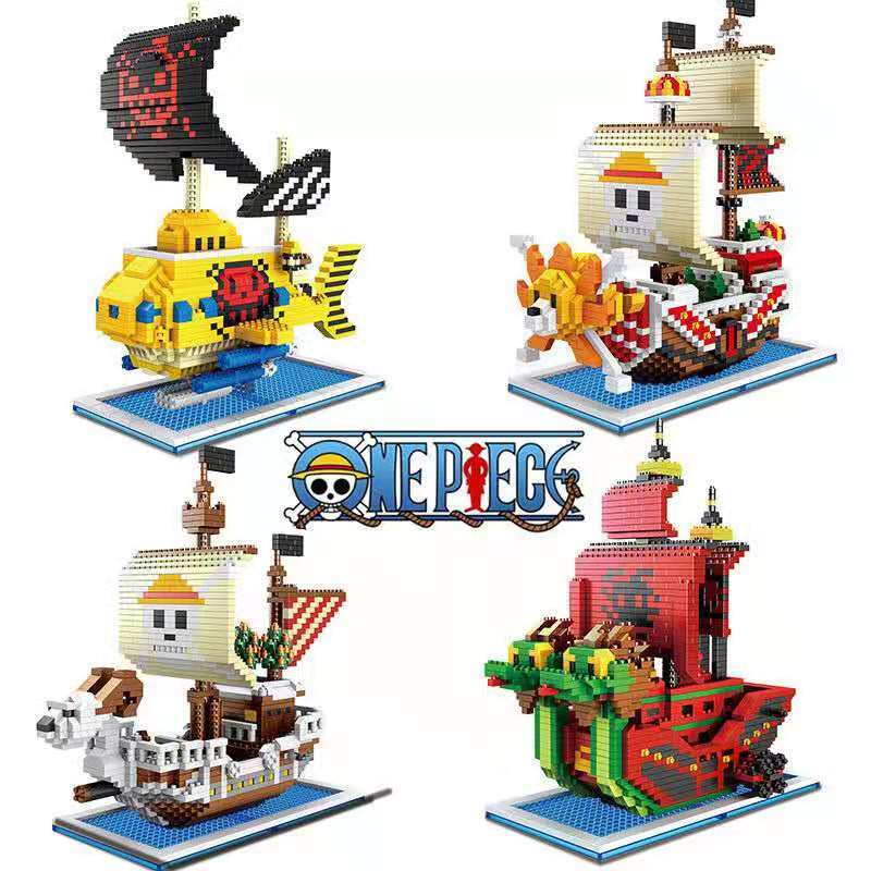 Xả kho 3 ngày Loại mới 30cm Xếp Hình Lắp Ráp Tàu Thousand Sunny Đảo Hải Tặc One Piece , giá rẻ, mô hình thuyền