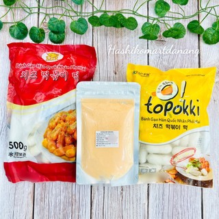 500g Bánh gạo nhân phô mai kèm 100g bột phô mai Hàn Quốc loại ngon