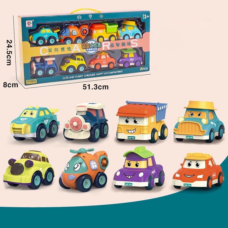 Đồ chơi trẻ em, đồ chơi oto set 8 xe Poli tàu bay, công trình, xe con
