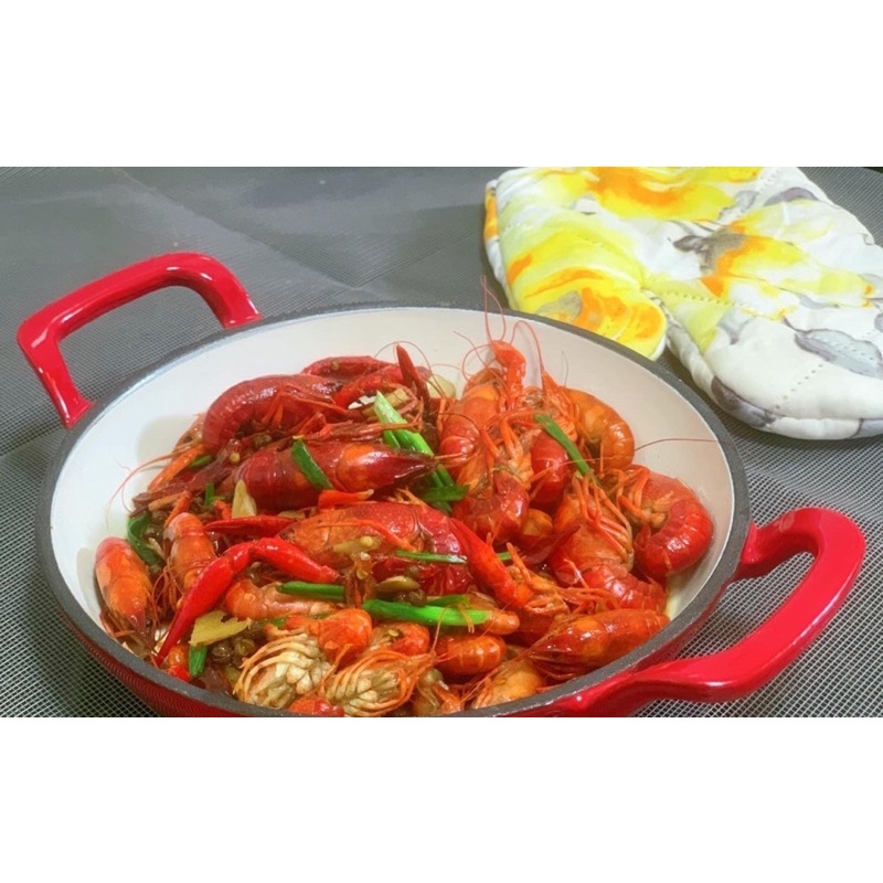 Chảo gang size 20cm màu đỏ tím