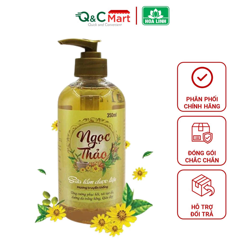 Sữa tắm dược liệu trắng da Ngọc Thảo hương truyền thống 350ml - Q&C Mart