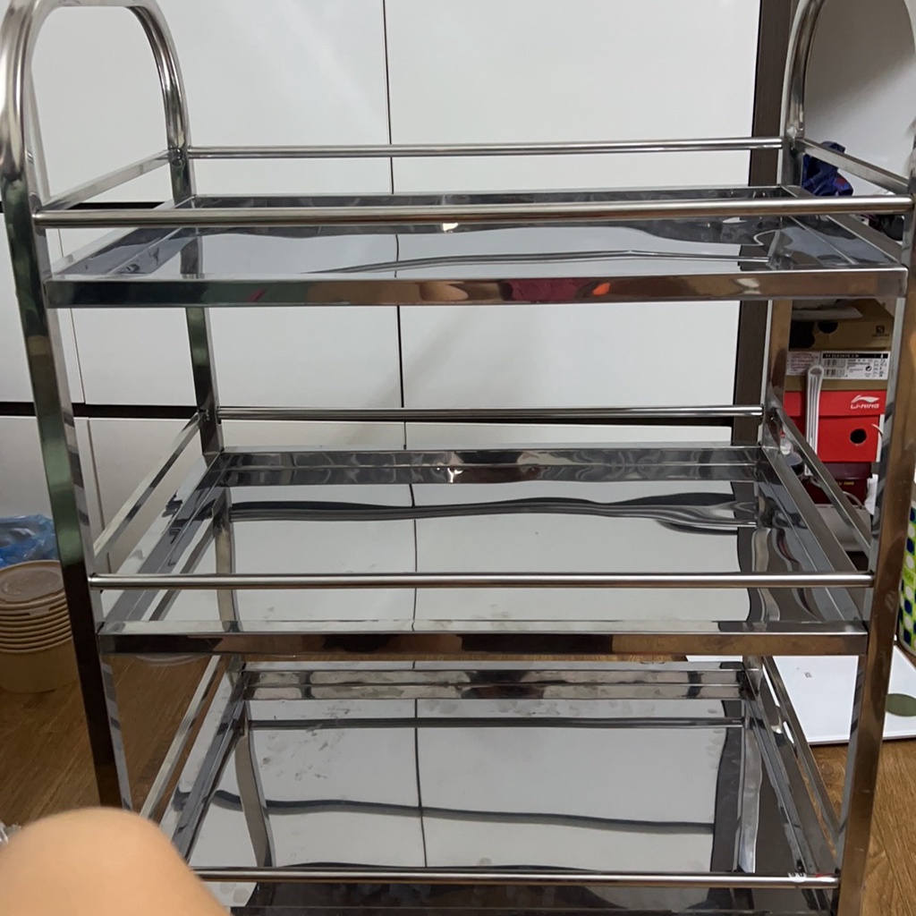 Xe đẩy 3 tầng   INOX THƯỜNG