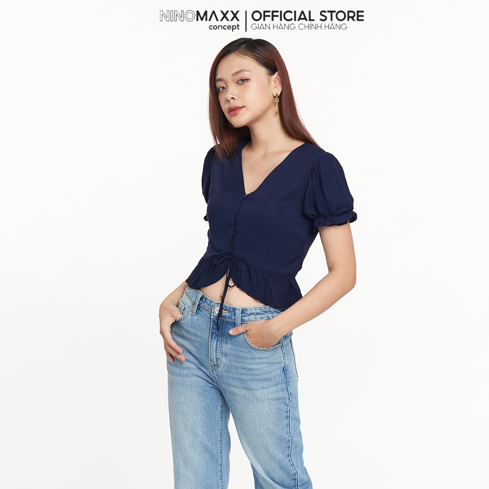 NINOMAXX Áo kiểu nữ tay ngắn chất Viscose 2205006
