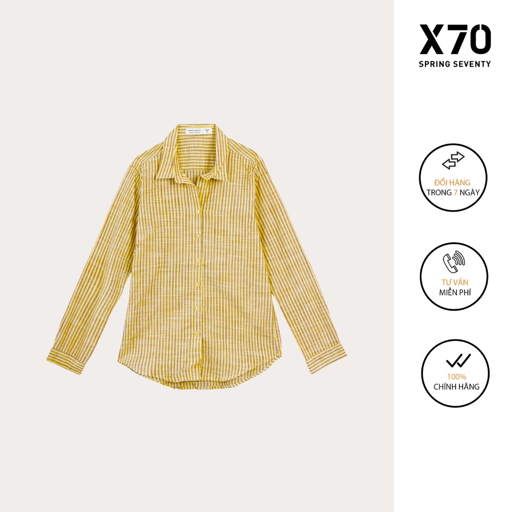 Áo Sơ Mi Linen Nữ Tay Dài Thiết Kế Sọc Thời Trang X70 - 01600001