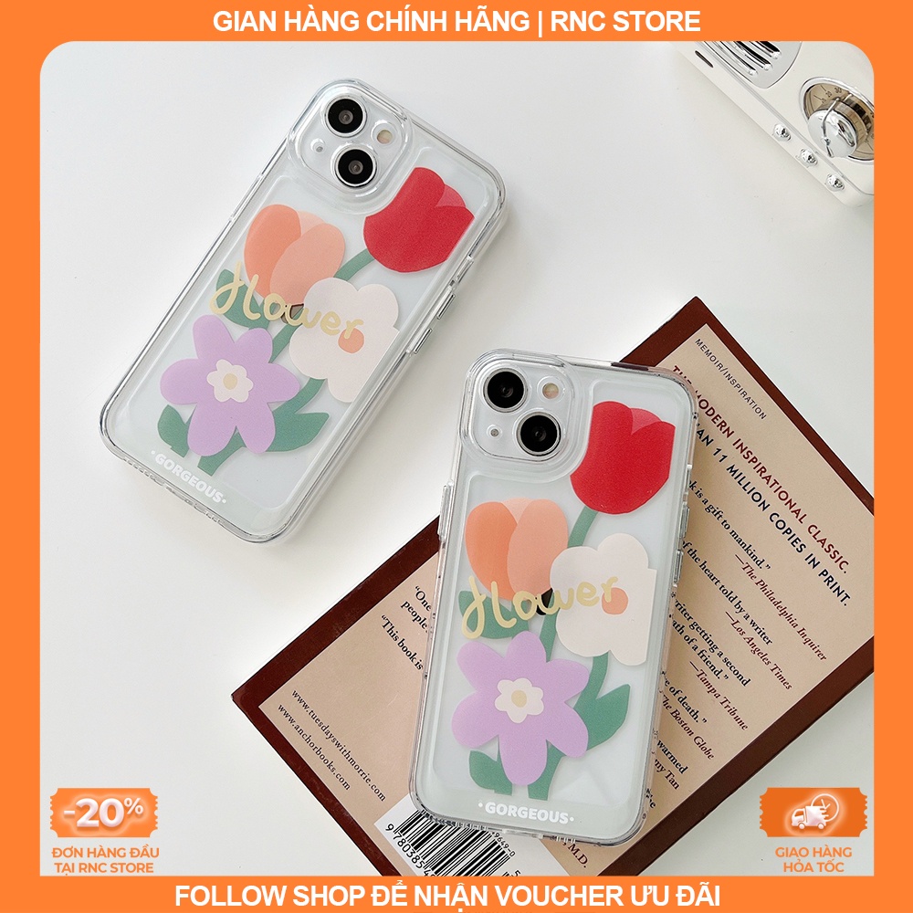 Ốp lưng Iphone X/XR/11 Pro/12/13 PM/14+/....dẻo trong Space viền camera hình Flowers