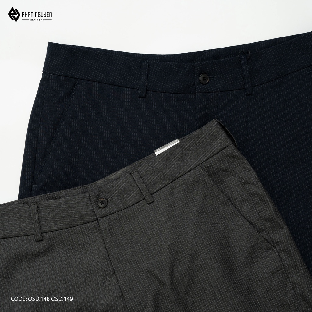 Quần sooc nam sọc tăm cao cấp Phan Nguyễn mềm mát, hạn chế nhăn nhàu, phong cách thời thượng, nam tính QSD.148.149