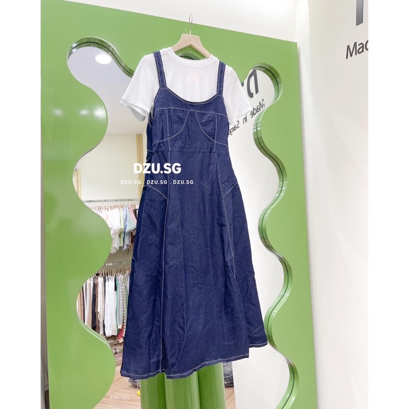 Yếm váy jean dài phong cách hàn quốc DZU.SG
