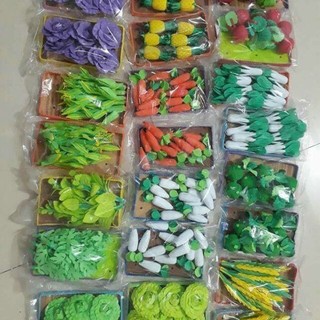Vỉ rau củ quả xốp - đồ chơi mầm non tự tạo