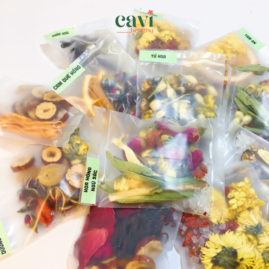 Trà hoa thảo mộc mix nhiều vị gói 10gr-15gr dưỡng nhan, an thần, ngủ ngon - Cavi Healthy