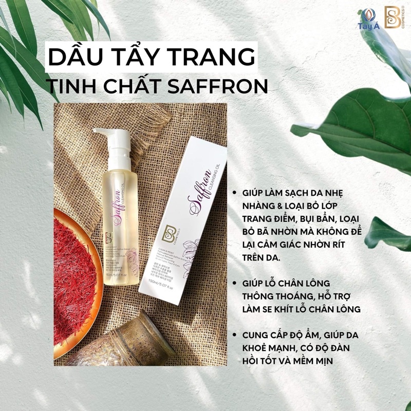 Dầu Tẩy Trang Saffron - Nhụy Hoa Nghệ Tây Saffron Cleansing Oil